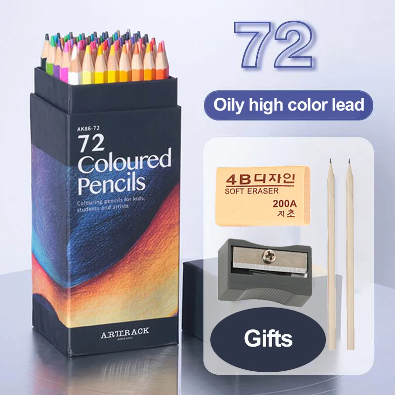 12/24/48/72 cores lápis de cor conjunto diy inclui: apontador de lápis de cor de madeira borracha material de escritório escolar arte papelaria