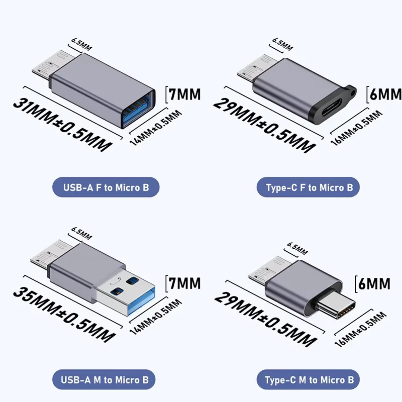 Переходник Micro B USB C 3.0 «папа» на «мама» типа C Разъем USB3.0 Micro B для внешнего жесткого диска Кабель-адаптер HDD