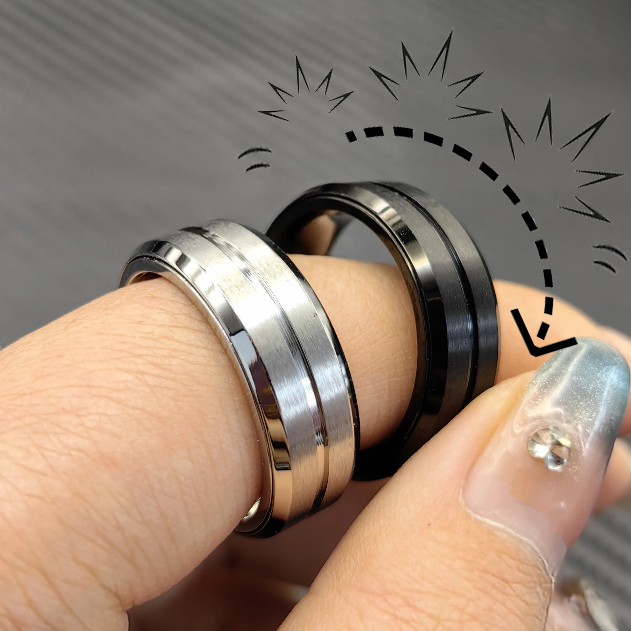 EDC Fidget Sliders อุปกรณ์เสริมแฟชั่นแหวนวงล้อความเครียดบรรเทาสําหรับผู้ใหญ่โลหะ ADHD Casual Fidget แหวน Haptic เหรียญ