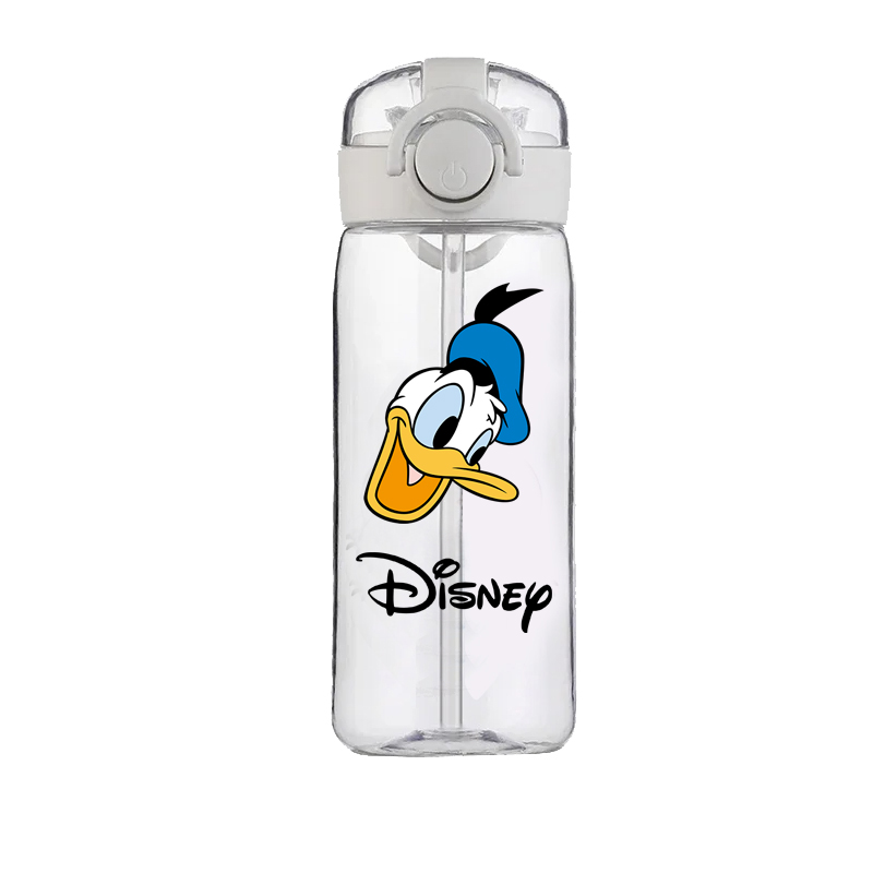 Disney ถ้วยน้ําเด็ก Donald Duck กับฟางเด็กนักเรียนการ์ตูนมูลค่าสูงแบบพกพา DROP-proof Easy ถ้วยของขวัญวันเกิด