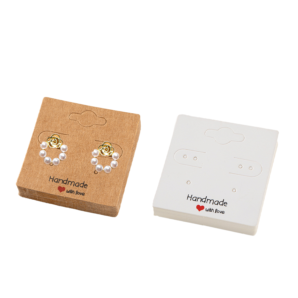 50 ชิ้นกระดาษคราฟท์ต่างหูผู้ถือจอแสดงผลการ์ด Bijouterie เครื่องประดับขาย Exhibitors Organizer ขนาดเล็กธุรกิจบรรจุภัณฑ์