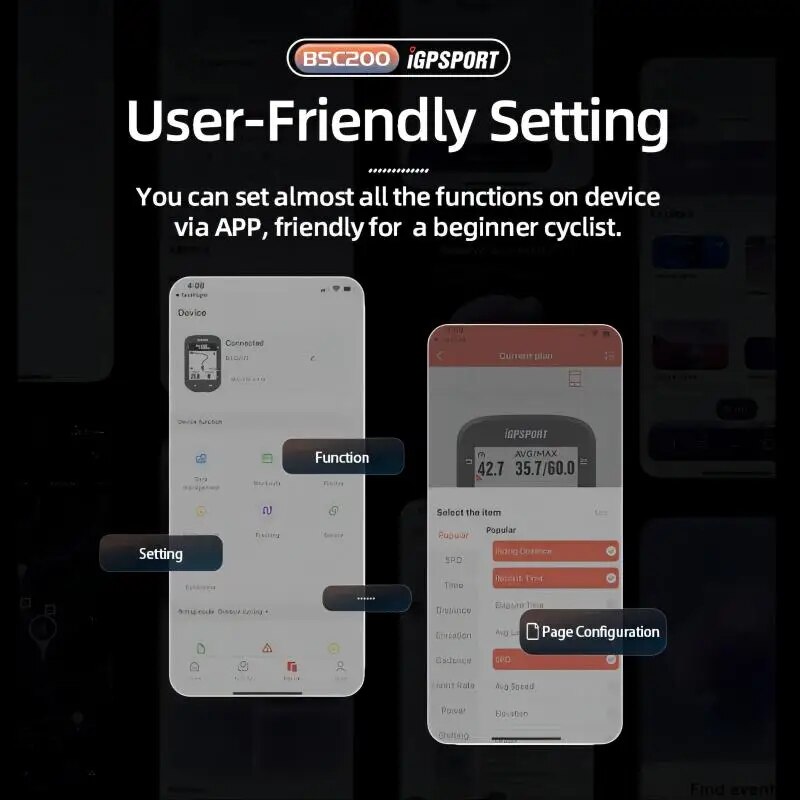 IGPSPORT-Ordinateur de vélo GPS BSC200, Odomcirculation de vélo, Compteur de vitesse sans fil, Navigation sur route, ANT + Bluetooth, Cochon d'absorption, Accessoires