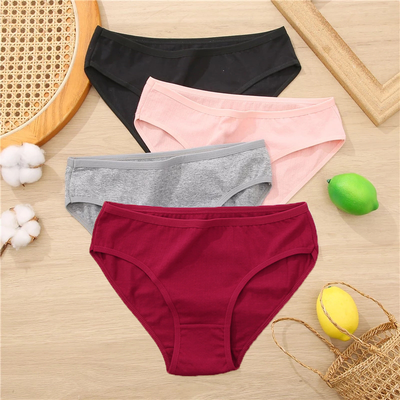 3 Teile/satz Baumwolle Höschen Frauen Slip Jacquard Design Frauen Höschen Sexy Weibliche Unterhose Einfarbig Intime Pantys S-XL