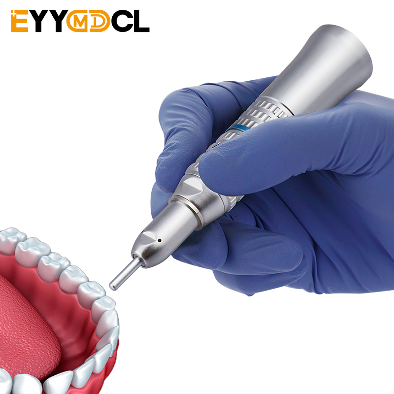 ทันตกรรมความเร็วต่ํา Handpiece สีฟ้า Contra มุมตรง Handpiece 2/4 รู Air มอเตอร์ Push ปุ่มภายนอกสเปรย์น้ําทันตกรรม
