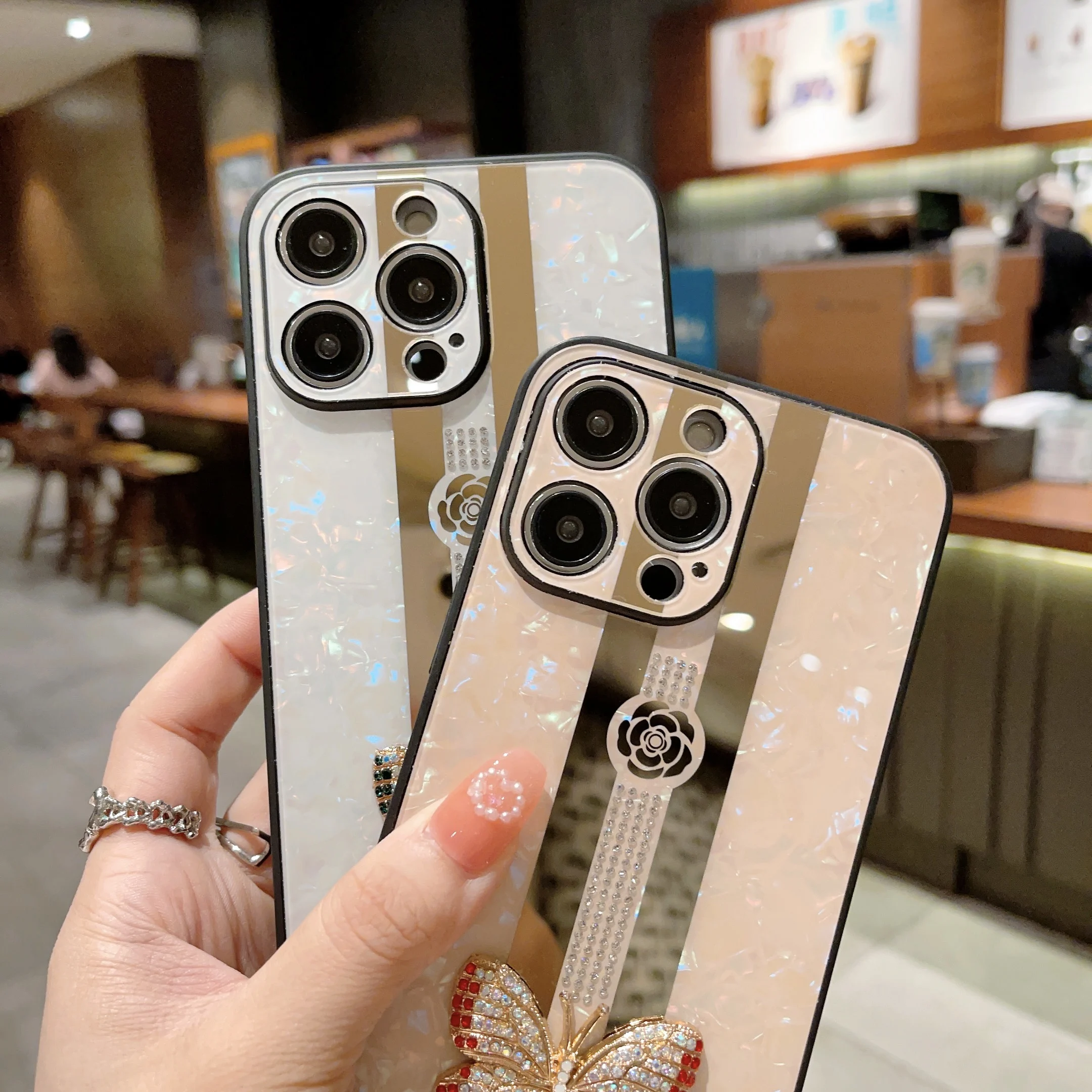 Casing Ponsel Bling Mewah Sampul Anak Perempuan 3D Casing Belakang Anti-benturan untuk iPhone 14 Pro Max 11 12 13 14 Pro Plus XS Max XR X 8 7 Plus