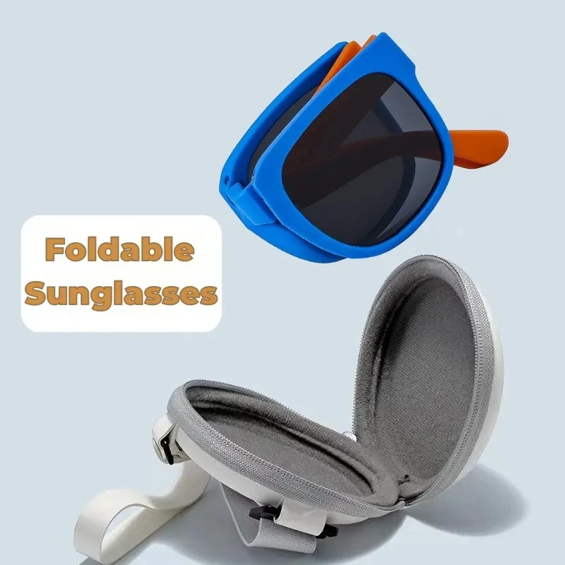 Gafas de sol para niños, gafas de sol plegables para niños y niñas, gafas cuadradas de diseño de marca, gafas para niños, gafas para bebés, protección para exteriores UV400