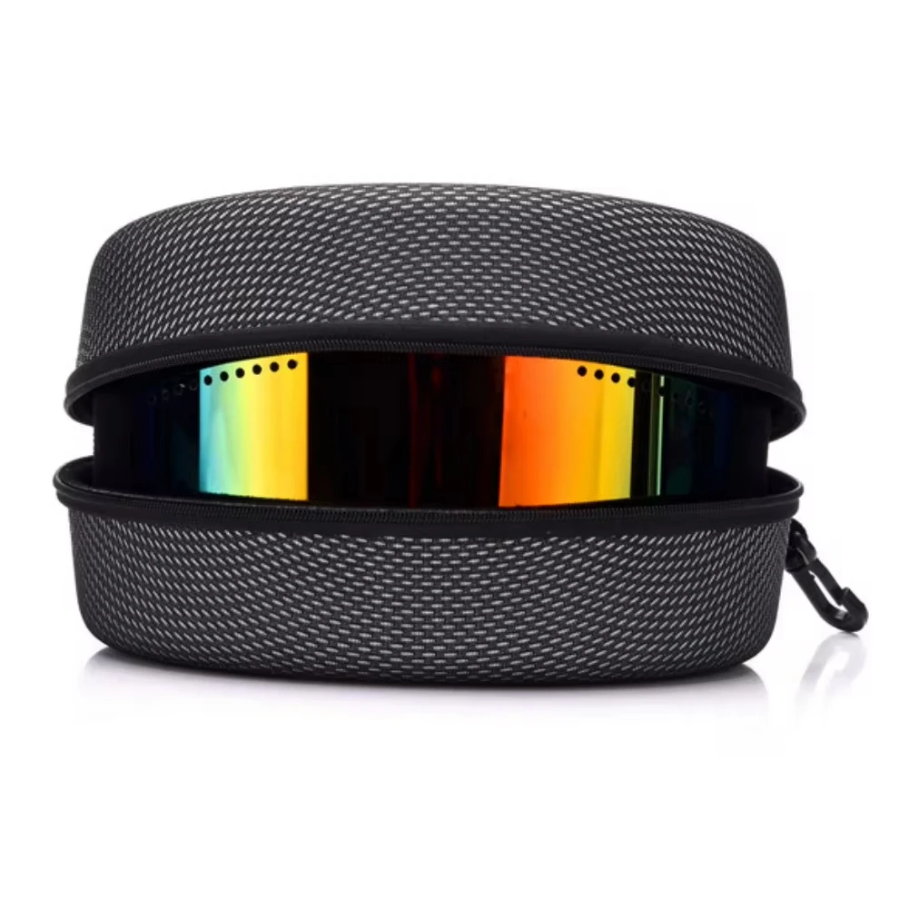 Tragbare Eva Ski Brille Schutz Fall Snowboard Skifahren Brillen Tragetasche Reißverschluss Harte Box Halter (Ohne Brille)