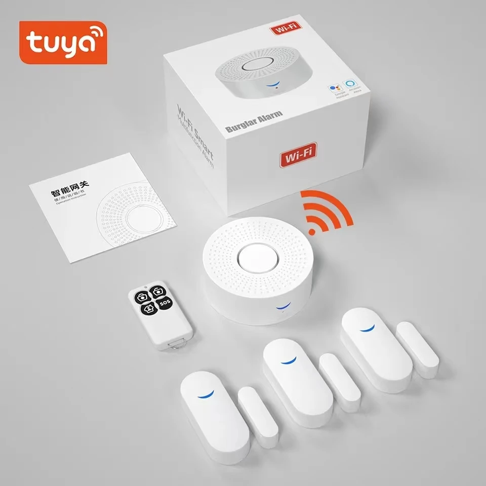 Tuya Wifi inteligentny System alarmowy dla domu 433mhz włamywacz bezpieczeństwa syrena alarmowa inteligentne życie kontrola aplikacji zestawy bezprzewodowy Alarm domowy