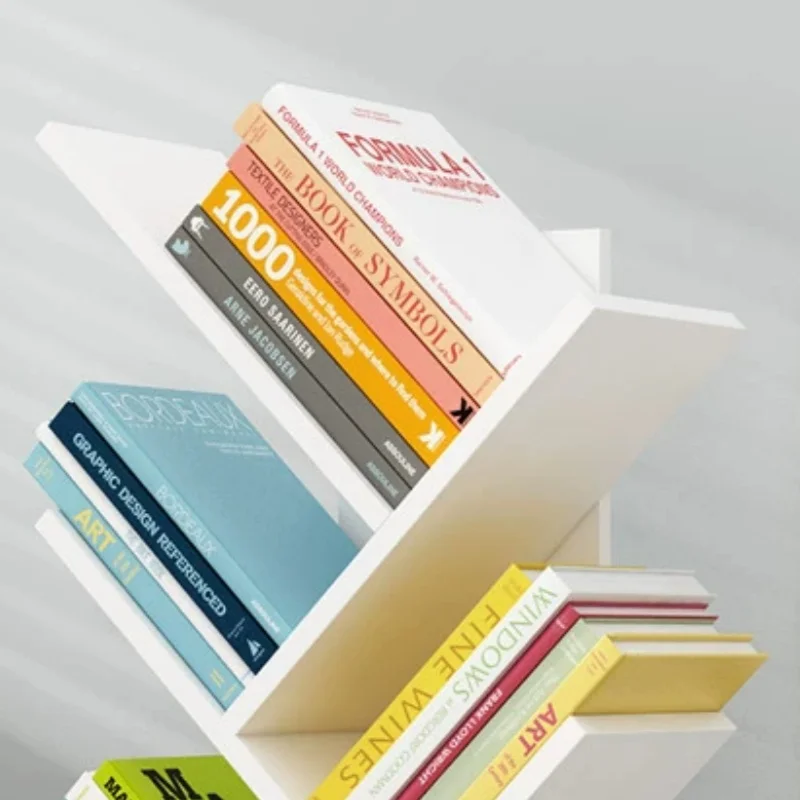 Bookshelf Multi-layer Simple Landing Fishbone Small Bookcase Student Bedroom Shelf Desktop Tree Book Storage Rack