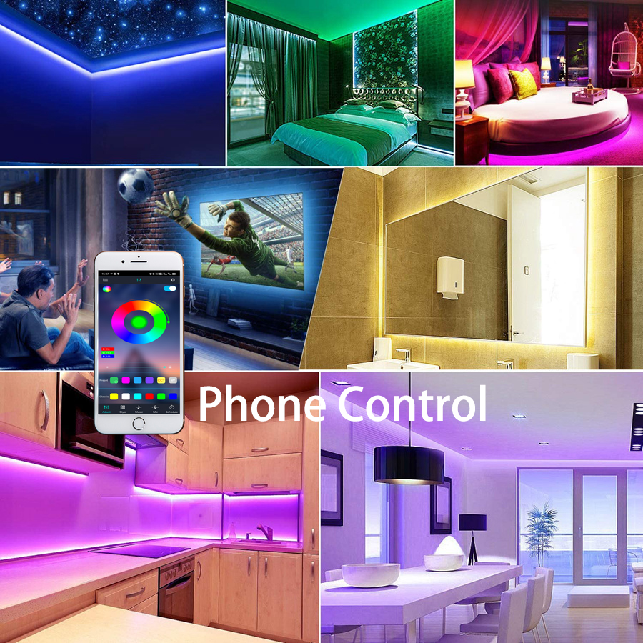 Tira de luces LED 2835 5050 USB Bluetooth cinta de lámpara Flexible Sensor de sonido de 3 teclas cinta RGB 1M 2M 3M 4M DC5V decoración TV retroiluminación