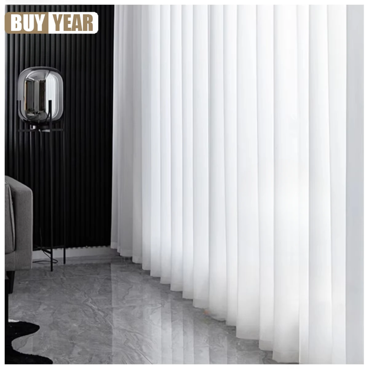 Cortinas de tul Blanco sólido de alta calidad para sala de estar, decoración color crema, ventana Beige, gasa transparente, decoración moderna de gasa para dormitorio