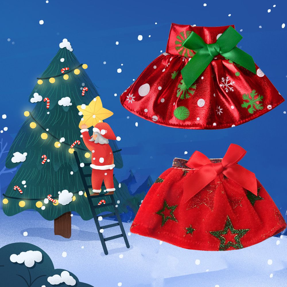 Elfos Natal Boneca Roupas, Branco, Vermelho, Vestido Verde, Baby Toys Acessórios, Saia para Crianças, Presentes de Natal
