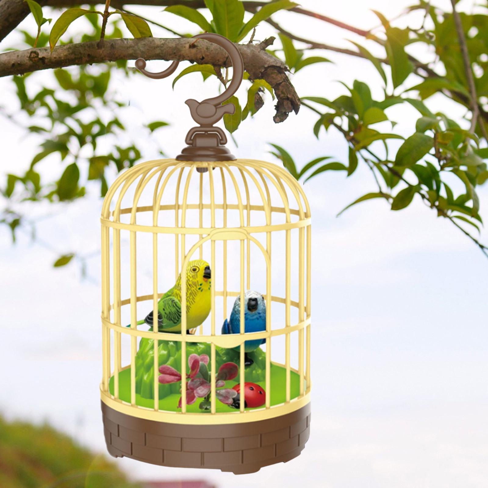 Parrot CAGE เปิดใช้งานการเคลื่อนไหว Decor ร้องเพลง Chirp Parakeet Swing ของเล่นร้องเพลงนกสําหรับ Home Desktop เด็กทารก
