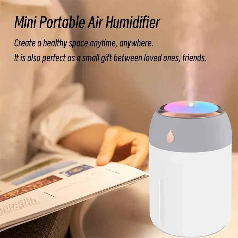 Clearance_Mini USB ポータブル空気加湿器、アロマディフューザー、LED クールライト、部屋、自宅、車用ミスト、植物清浄機、330ml _株式会社