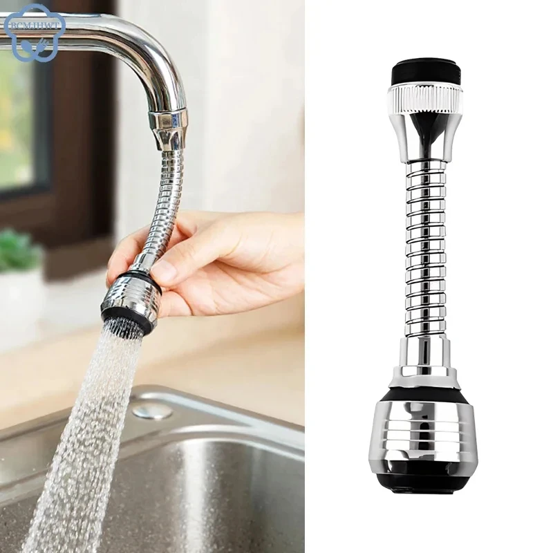 Torneira de cozinha de aço inoxidável, dispositivo de economia de água, alongamento rotativo, à prova de respingos, extensor de spray, borbulhador