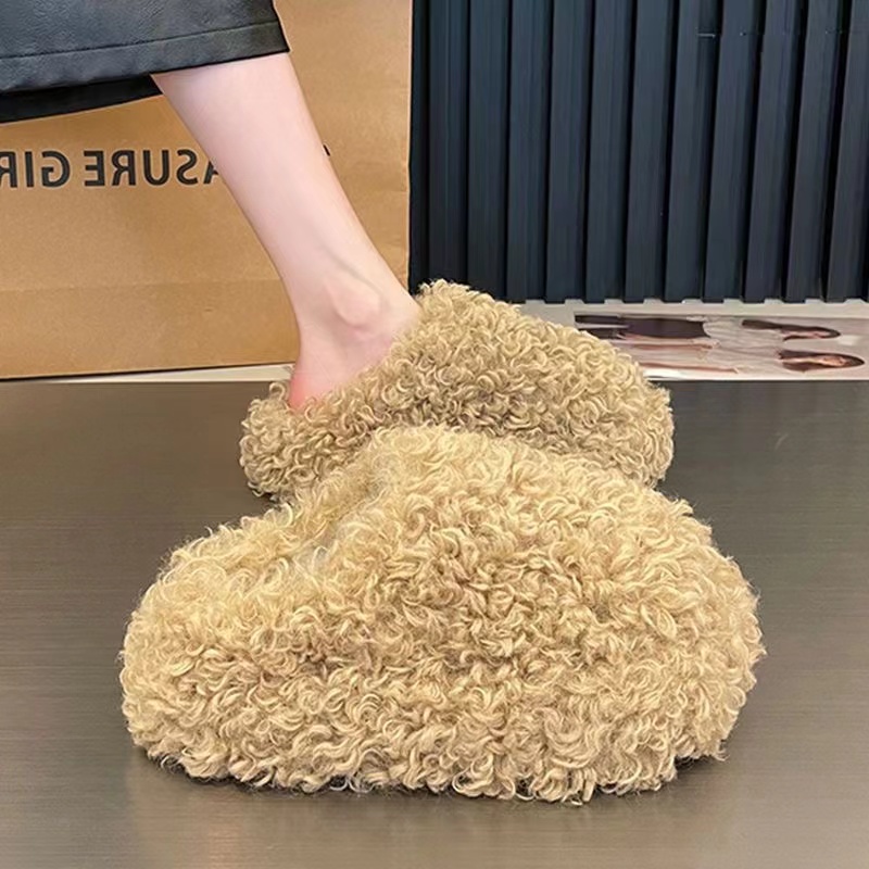 Зима 2024, модная женская обувь, удобные плюшевые бархатные теплые пушистые тапочки, домашние нескользящие легкие мягкие домашние тапочки