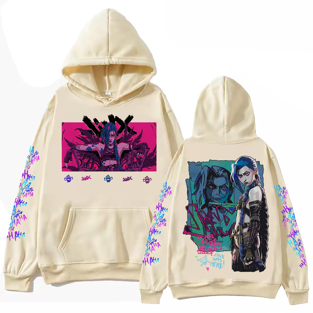 Hot Anime Jinx-Arcane Hoodie Harajuku Hip Hop Pullover Tops Beliebte Musik Sweatshirt Fans Geschenk