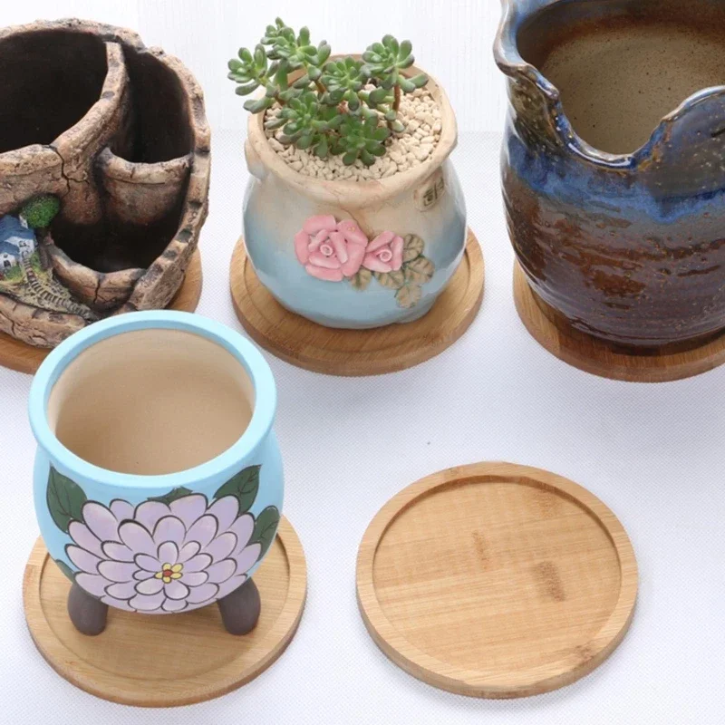 Multi Bambus Tablett Holz Untertasse Blumentopf Tablett Tasse Pad Untersetzer Platte für Küche Dekorative Platte Kreative Untersetzer Kaffeetasse Matte