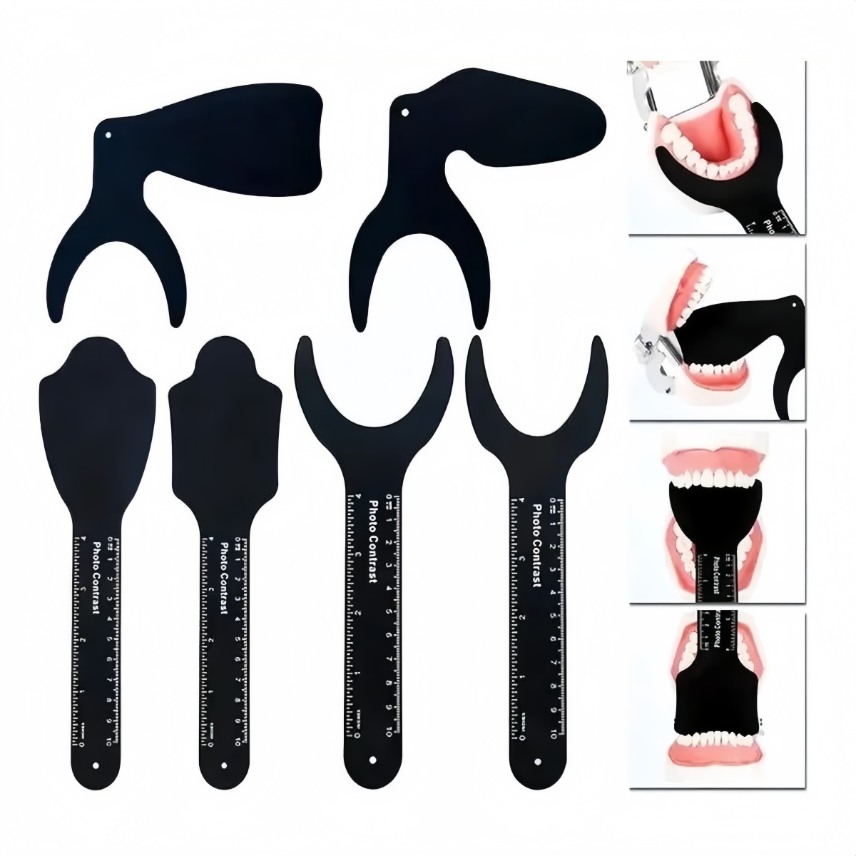 1/6 stücke Dental Autoklav Foto Kontrast Bord Fotografie Schwarz Hintergrund Bord Langlebig Palatalen Kontrast Bord Oral Wange