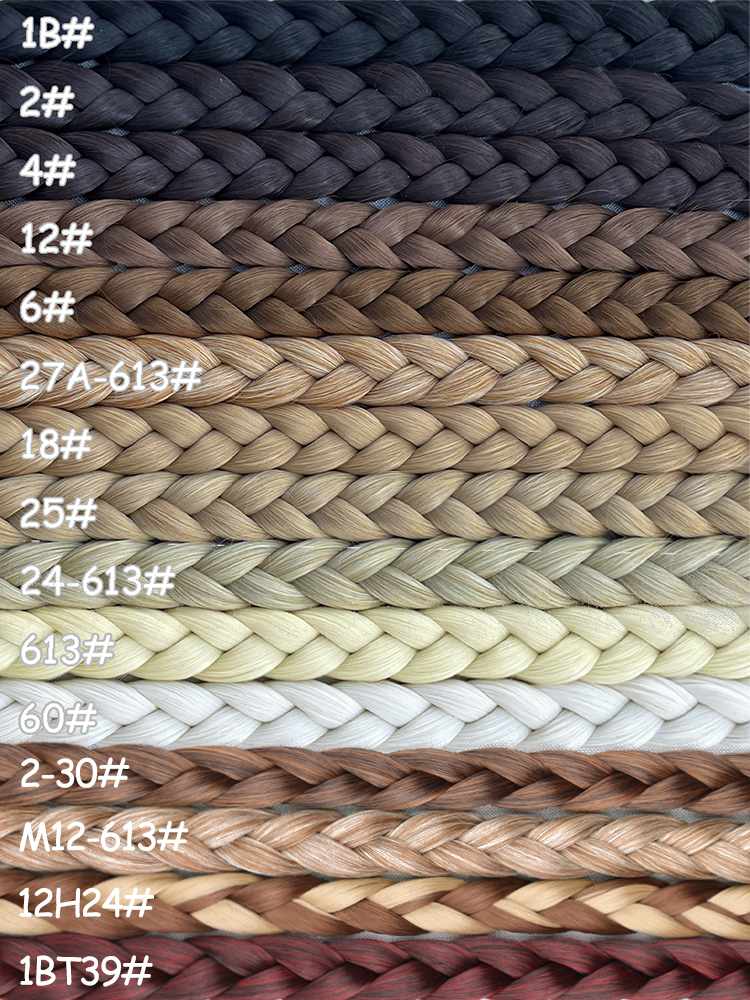 ยาวต่อผมหางม้าถักผมหางม้าสังเคราะห์ 85 ซม.ยางรัดสีบลอนด์ธรรมชาติสีดําสําหรับ Hairpiece ผู้หญิง Braids