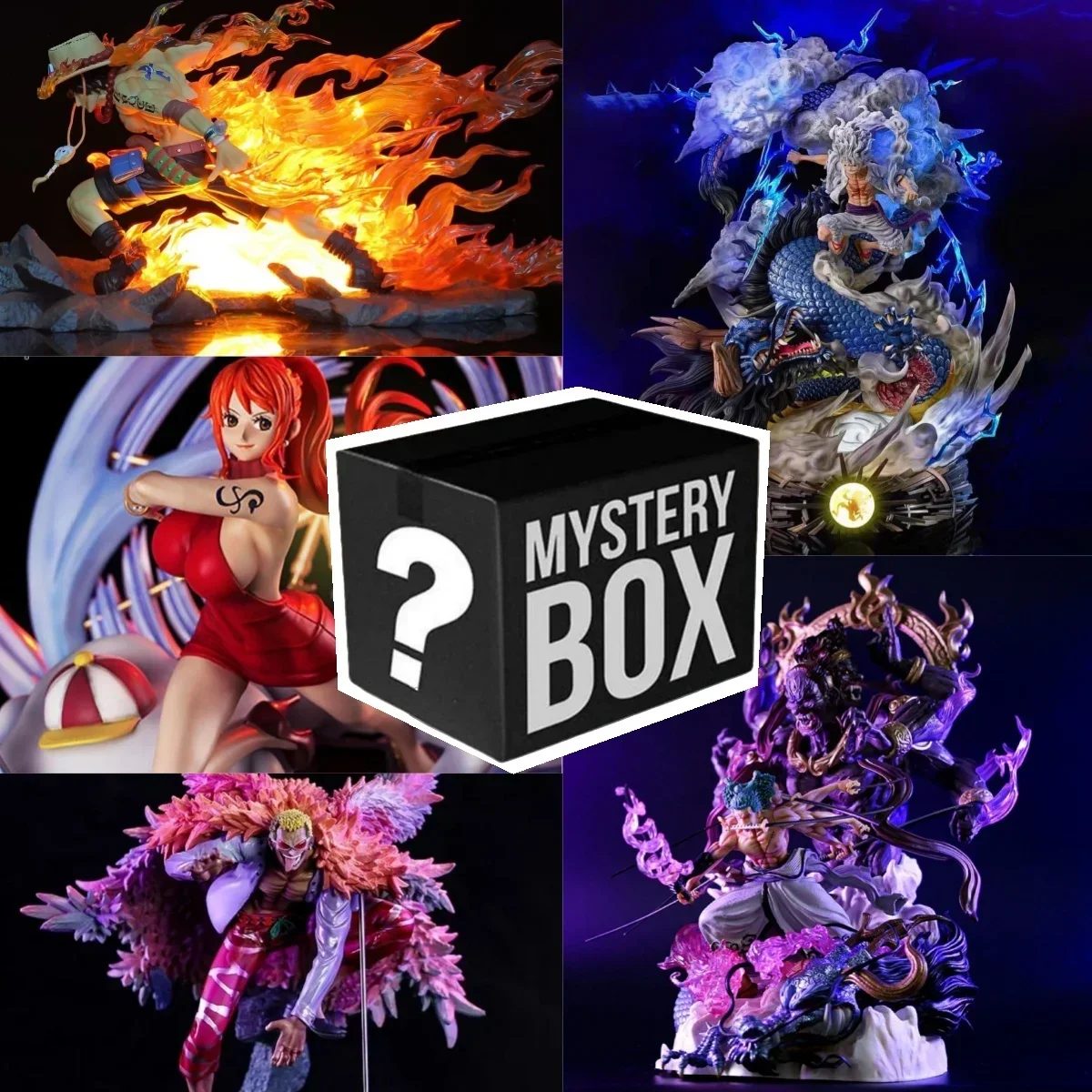 Цельная фигурка персонажа аниме Mystery Box Surprise Luffy Gear 5 императоров Lucky Box слепая коробка 4 10-30 см
