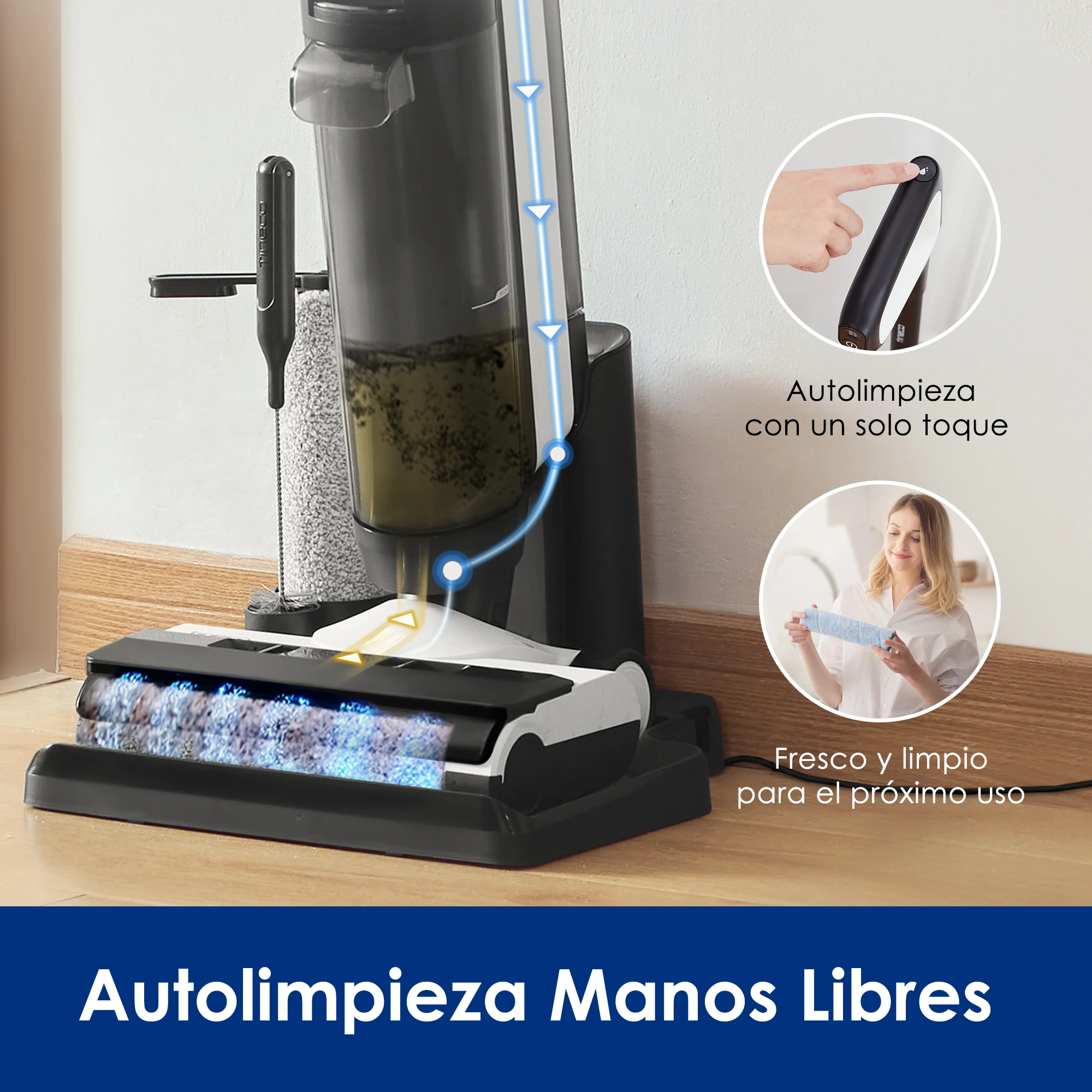 Tineco-aspiradora en seco y húmedo para el hogar, limpiador de suelo inteligente inalámbrico, fregona eléctrica vertical, autolimpieza, S5 Combo