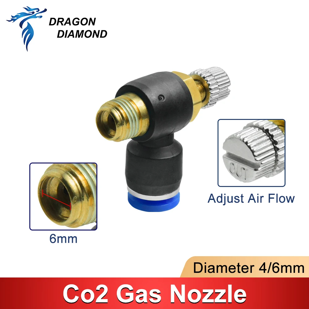 2pcs Co2 Laser Gas Nozzle Air Nozzle Diameter 4mm 6mm For Co2 Laser Head For Co2 Laser Engraving Cutting Machine
