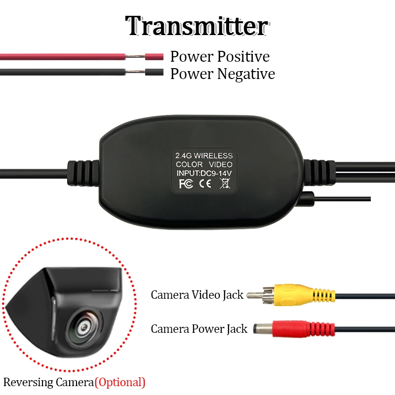 2.4G Wireless Car Rear View Camera Color Video Transmitter Receiver Kit 12V For Multimedia Monitor Rearview Camera