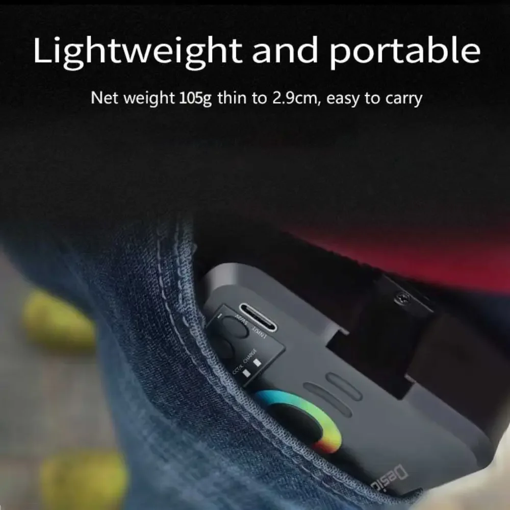 Mini RGB Hot Shoe Fill Light, LED Portable Atmosphere Lamp for Live Photography, Mobile Camera with Adjustable Pocket Lights