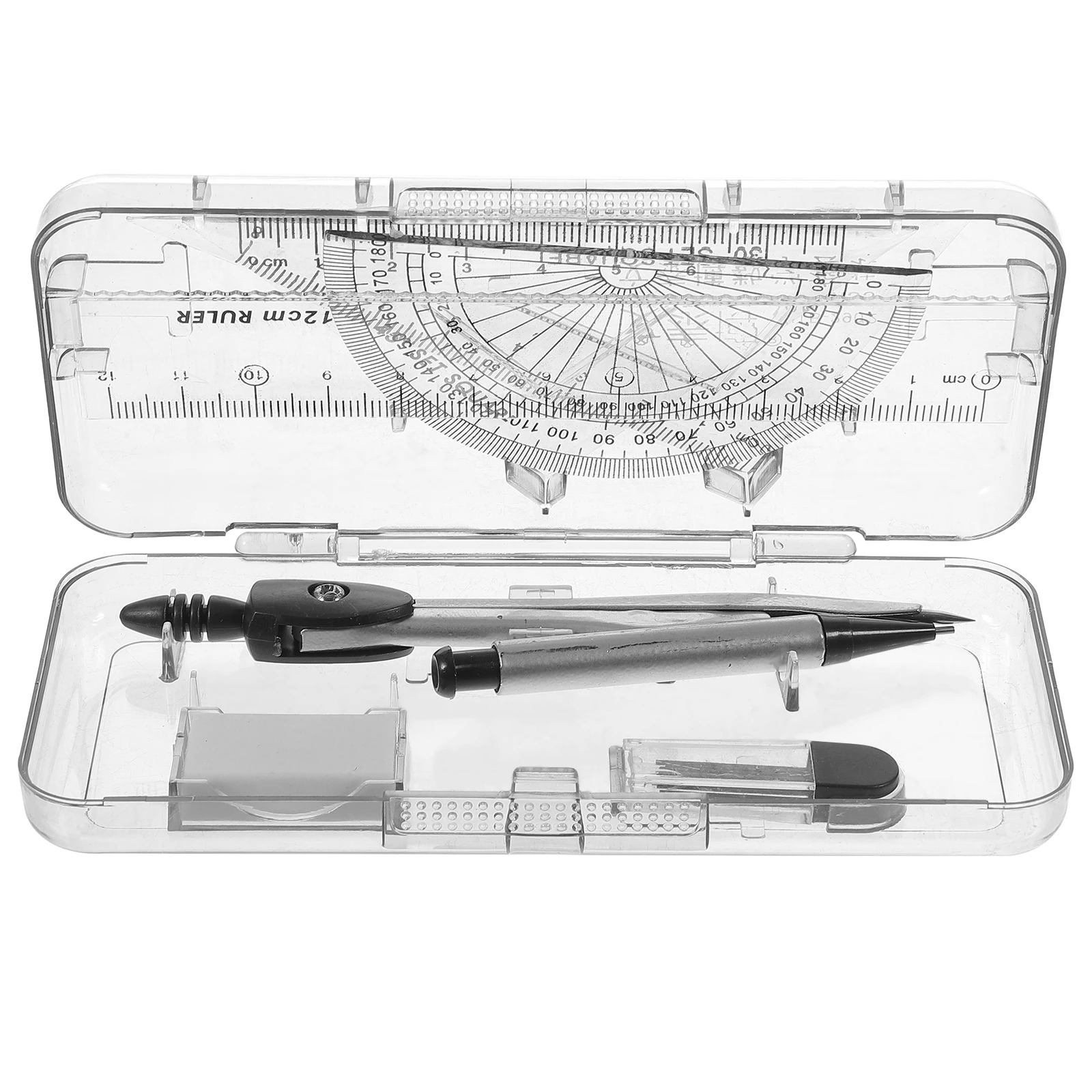 1set Lineal Kompass Bleistift Set Mathematik Student Zeichnung Schreibwaren Mathematische Für Junge Mädchen Geschenk Schule Liefert