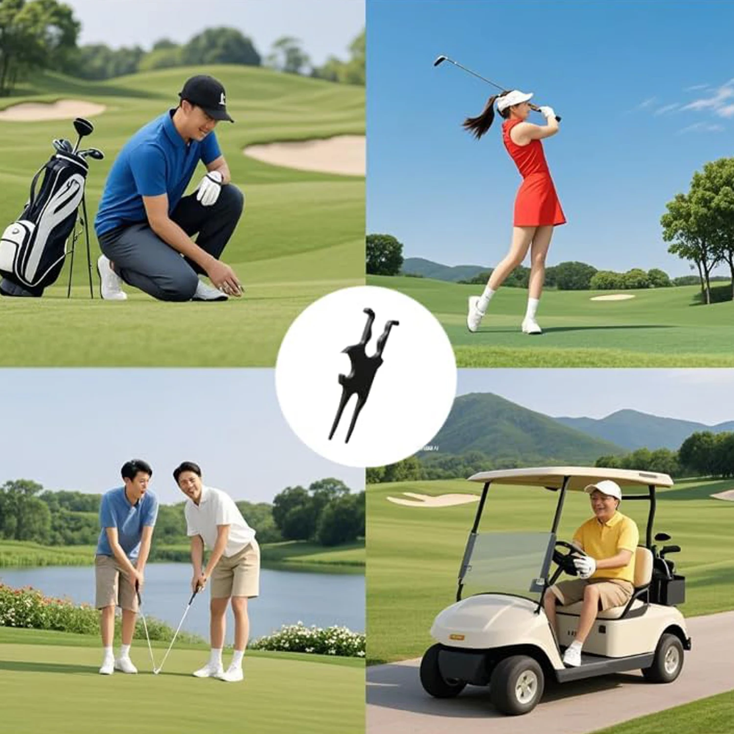 1 ピース/2 ピースゴルフマルチツールユニバーサルシガークリップビールとディボットツール磁気ゴルフカートシガーホルダークリップゴルフカートアクセサリー