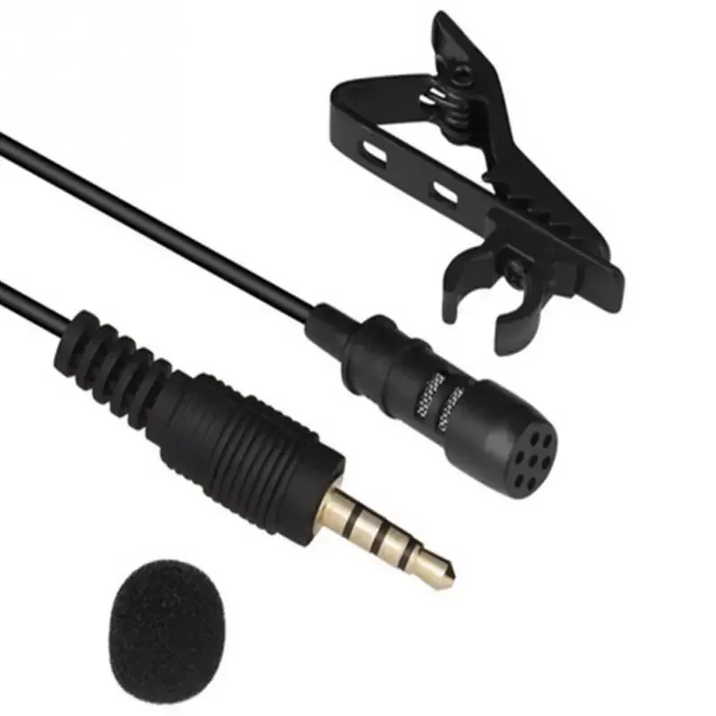 Teaching 1.5m Mini Lavalier Microphone Type C Metal Clip Lapel Mic 3.5mm Condenser Microphone For PC laptop SmartPhone Conferenc