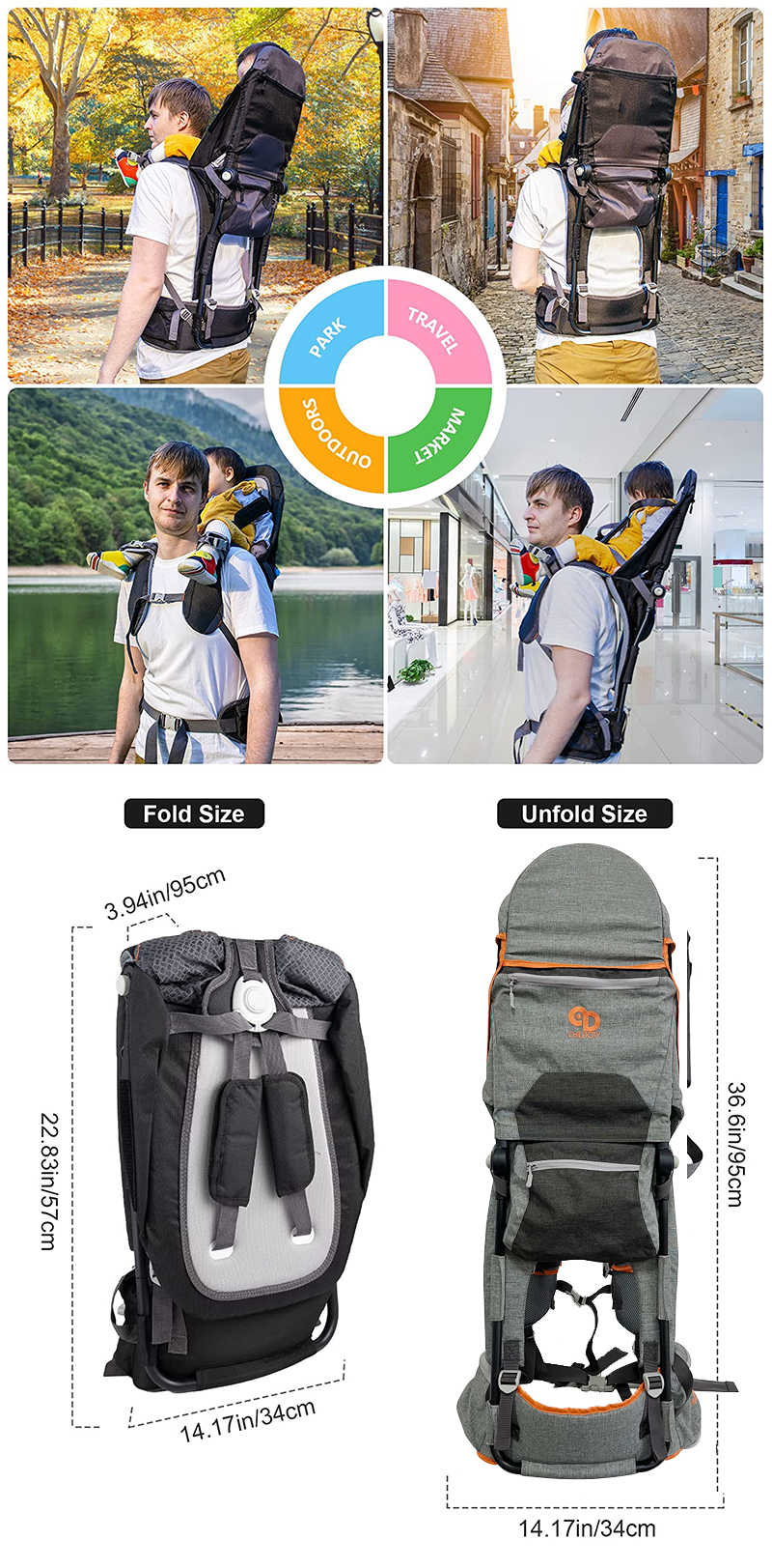 แฮนด์ฟรีไหล่ Carrier ไนลอนสายรัดเด็ก Rider สําหรับ 2-5 ปีเด็กปลอดภัยที่สุด Kangaroo Wrap SLING Suspenders