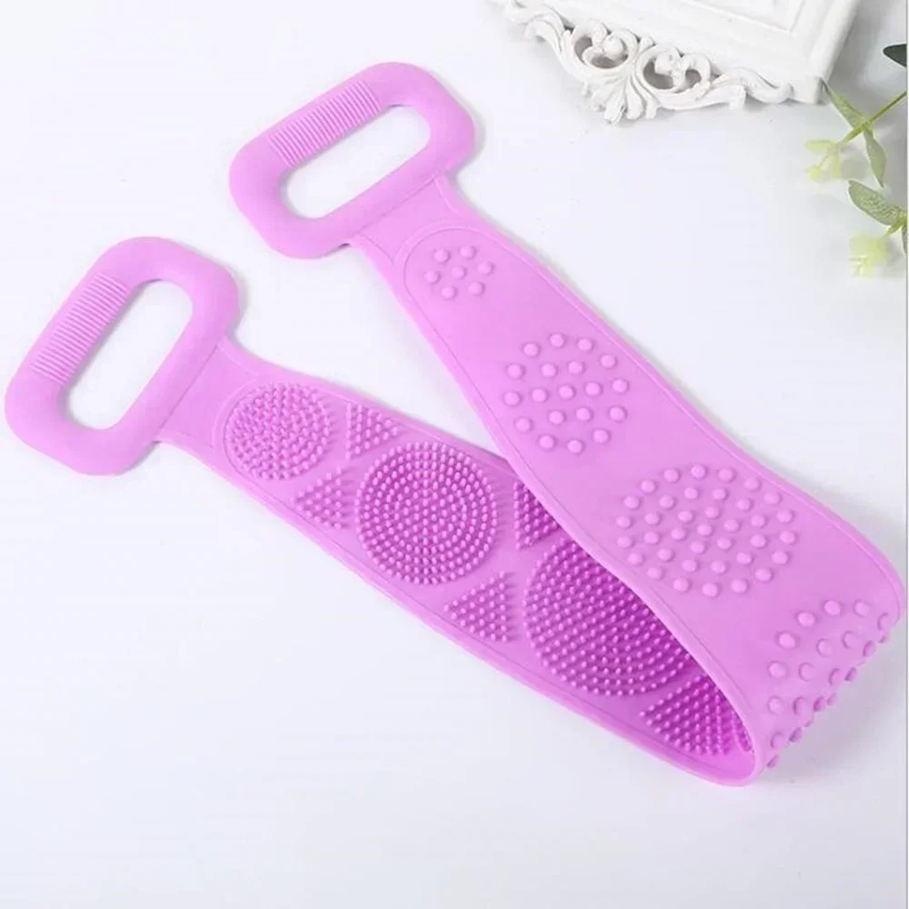 1pc Silikon Körper Wäscher Peeling Massage Pinsel Bad Handtuch Dusche Zurück Reinigung Werkzeug Lange Reiben Zurück Körper Sauber Pinsel