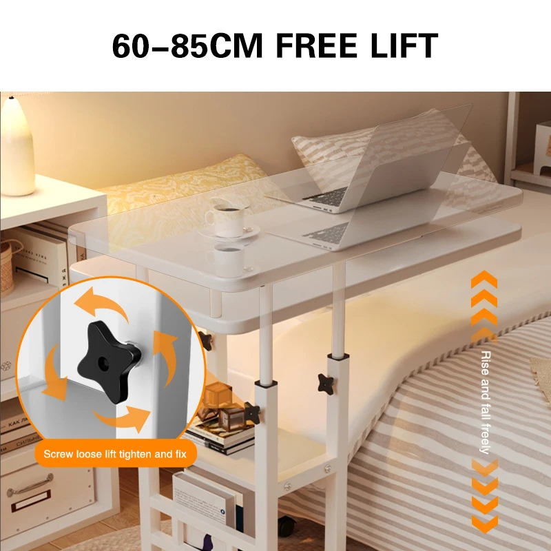 높이조절 사이드 이동식 테이블 Bedside Computer Standing Desk Mobile Lifting Bedside Table Bedroom Student Desk Bed Table Laptop Table