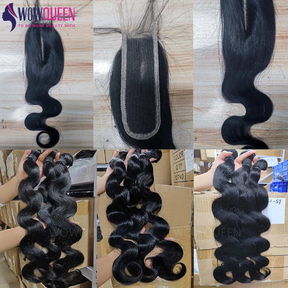 Body Wave Bundels Met Sluiting 2X6 Braziliaanse Hair Weave 3/4 Bundels Met Sluiting Natuurlijke Menselijk Haar Bundels Met Kant Sluiting