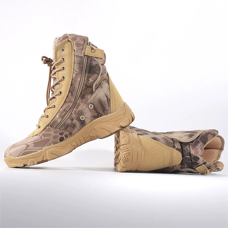 Botas tácticas de adiestramiento al aire libre para hombre, zapatos altos para el desierto, Botas de camuflaje para combate, caza, escalada, senderismo