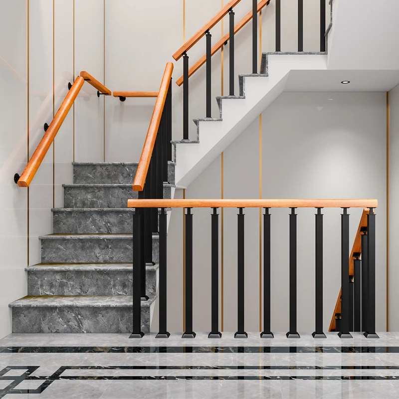 ‌Modern Iron Stair Railing for Indoor Loft - Wooden Balcony Fence, Home Decoration, Villa Handrail, Anti-Slip Safety Barrier