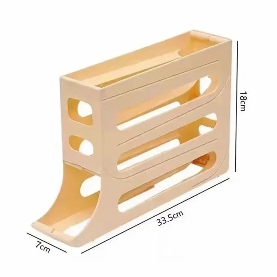 Caixa de armazenamento de ovos para geladeira, 4 camadas, suporte automático para ovos, cozinha, dispensador de ovos, organizador de geladeira