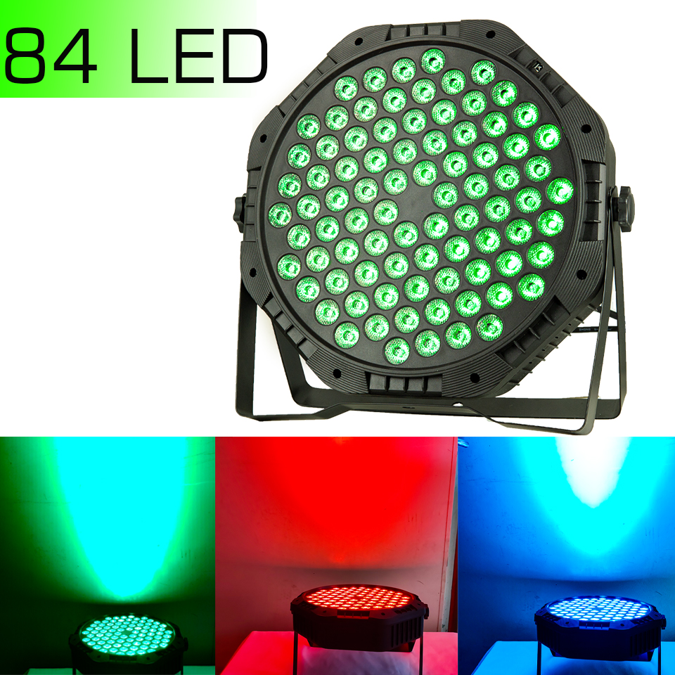 Nova atualização 80w 54 par luz led luzes de festa palco plana par strobe dmx512 controle rgb 3in1 cores para dj discoteca casamento natal