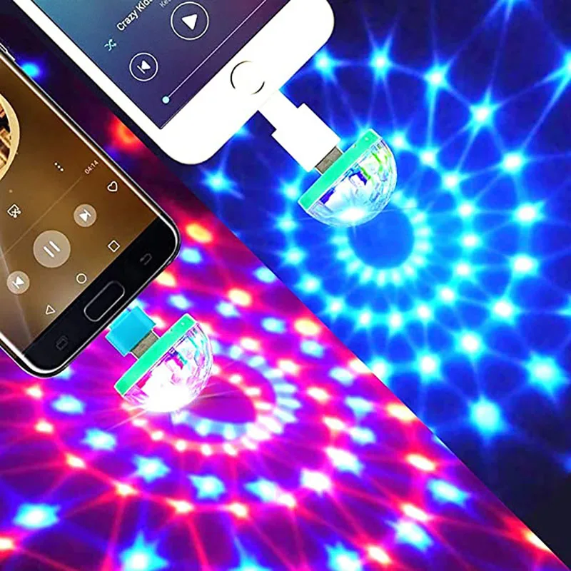 Luces LED USB para fiesta, Sensor de música, Mini discoteca, DJ, efecto de iluminación de escenario, lámpara de bola mágica de cristal para fiesta en casa, Karaoke