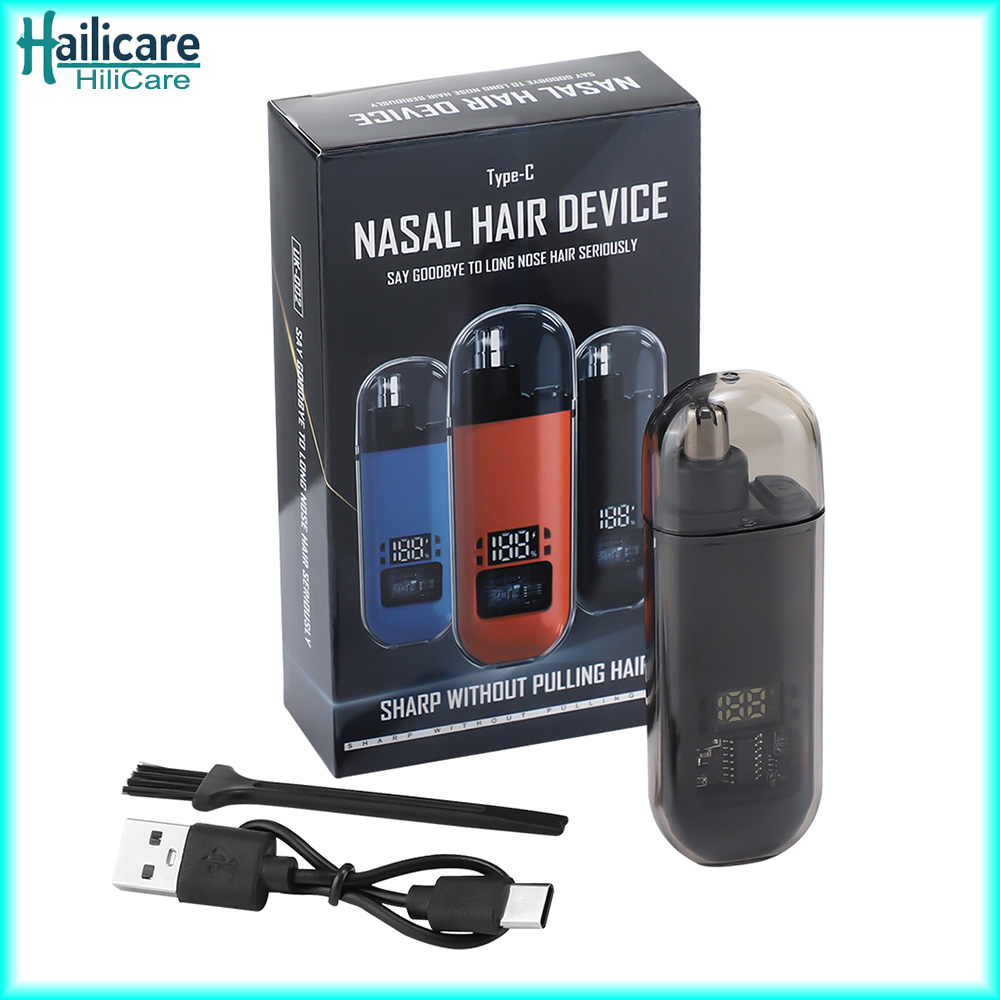 Портативный электрический триммер для волос в носу, трехмерное арочное лезвие, легко прикрепить волосы в носу, не повреждает носовую полость