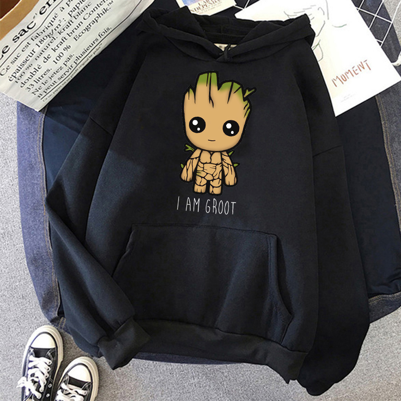 Sudaderas con capucha divertidas de Anime Groot para hombre, sudadera Unisex con estampado de héroe de película, Sudadera con capucha de alta calidad para bebé Groot, Tops con capucha de gran tamaño