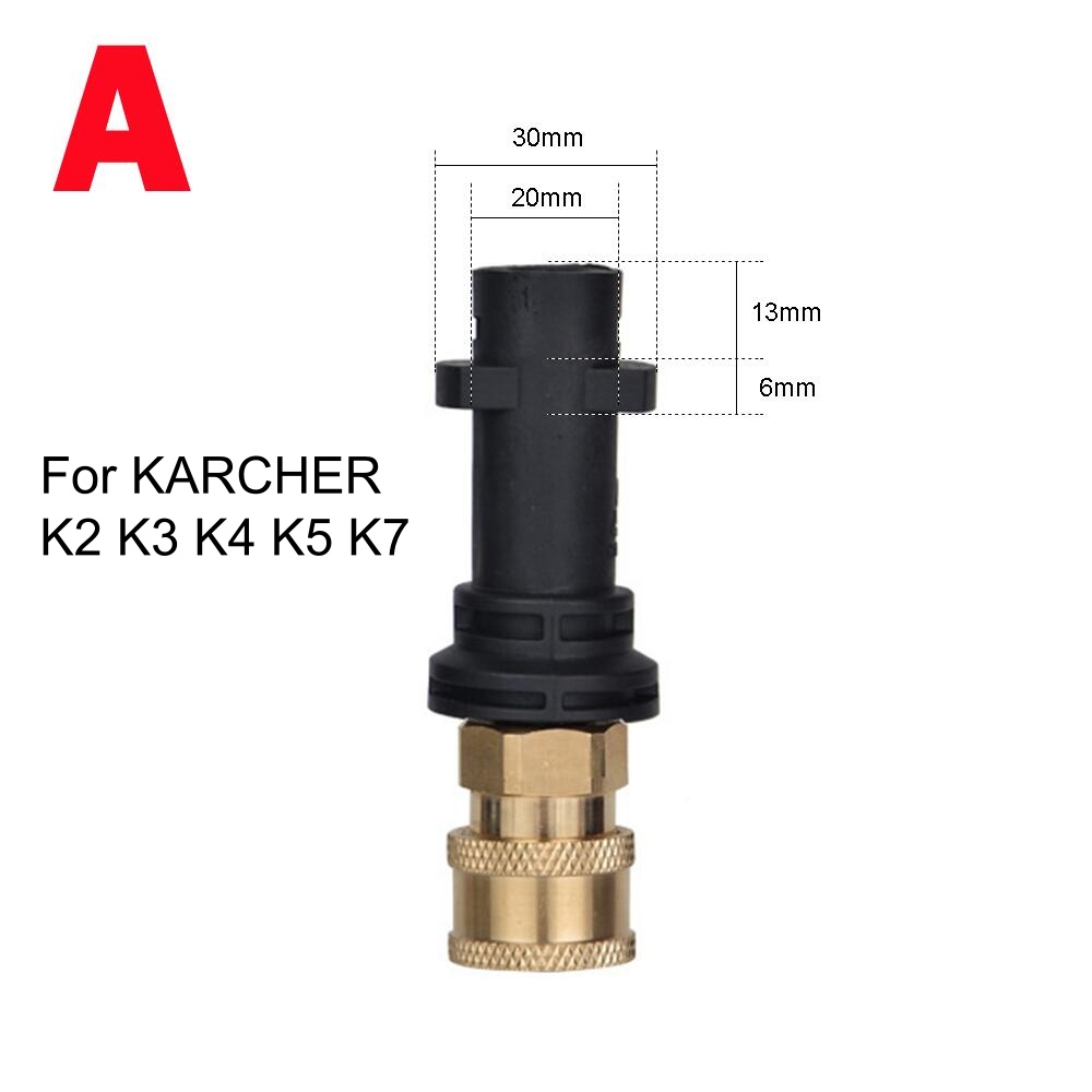Adaptador de pistola de lavado a presión Tot, boquilla de conector de enganche rápido de 1/4 "para Karcher LAVOR AR Blue Nilfisk M22