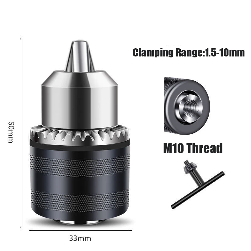 Amoladora angular, pinza de conversión de taladro eléctrico, soporte de portabrocas de 10mm, adaptador de taladro eléctrico, conversión M10 para amoladora angular eléctrica de 4"