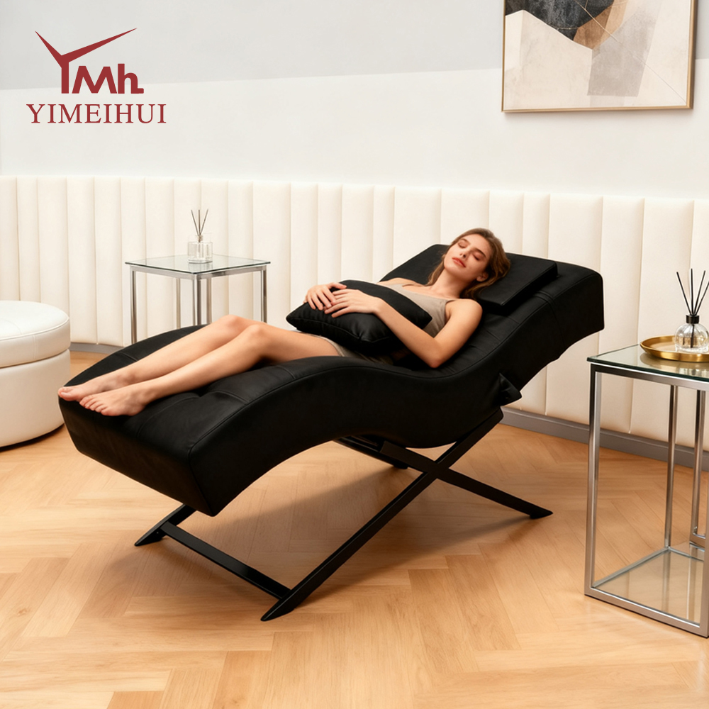 Lit de Massage en métal à Base dorée, lit de Spa pour le visage, cils blancs, Tables de traitement cosmétique, lits pour tatouage