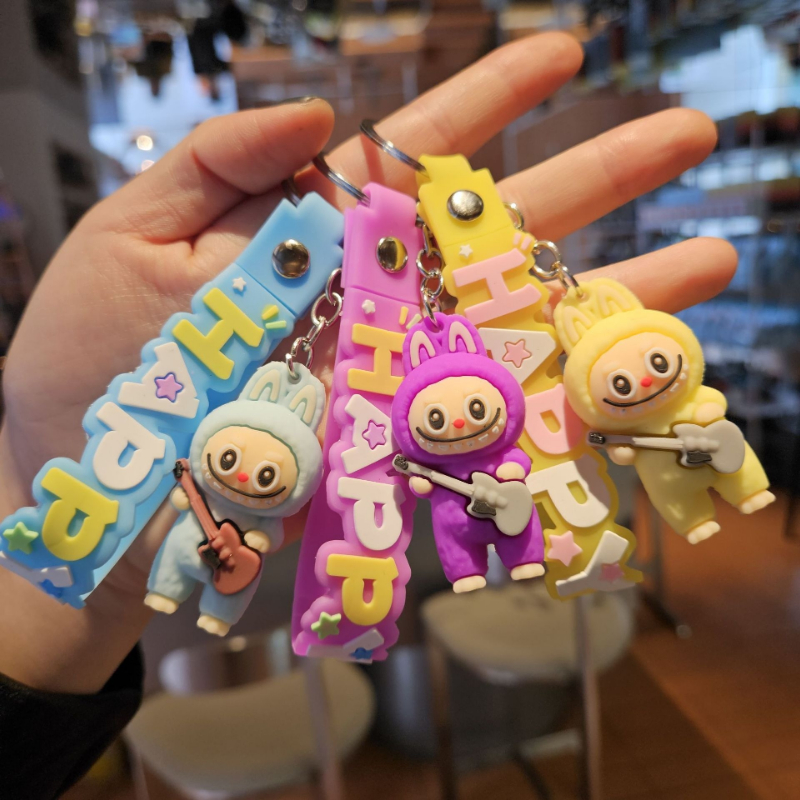 1 stücke 6 stücke Cartoon tasche dekorationen Puppe Anhänger Kawaii Schlüsselbund Student Schul Anhänger Puppe Mädchen Junge Geschenk Spielzeug