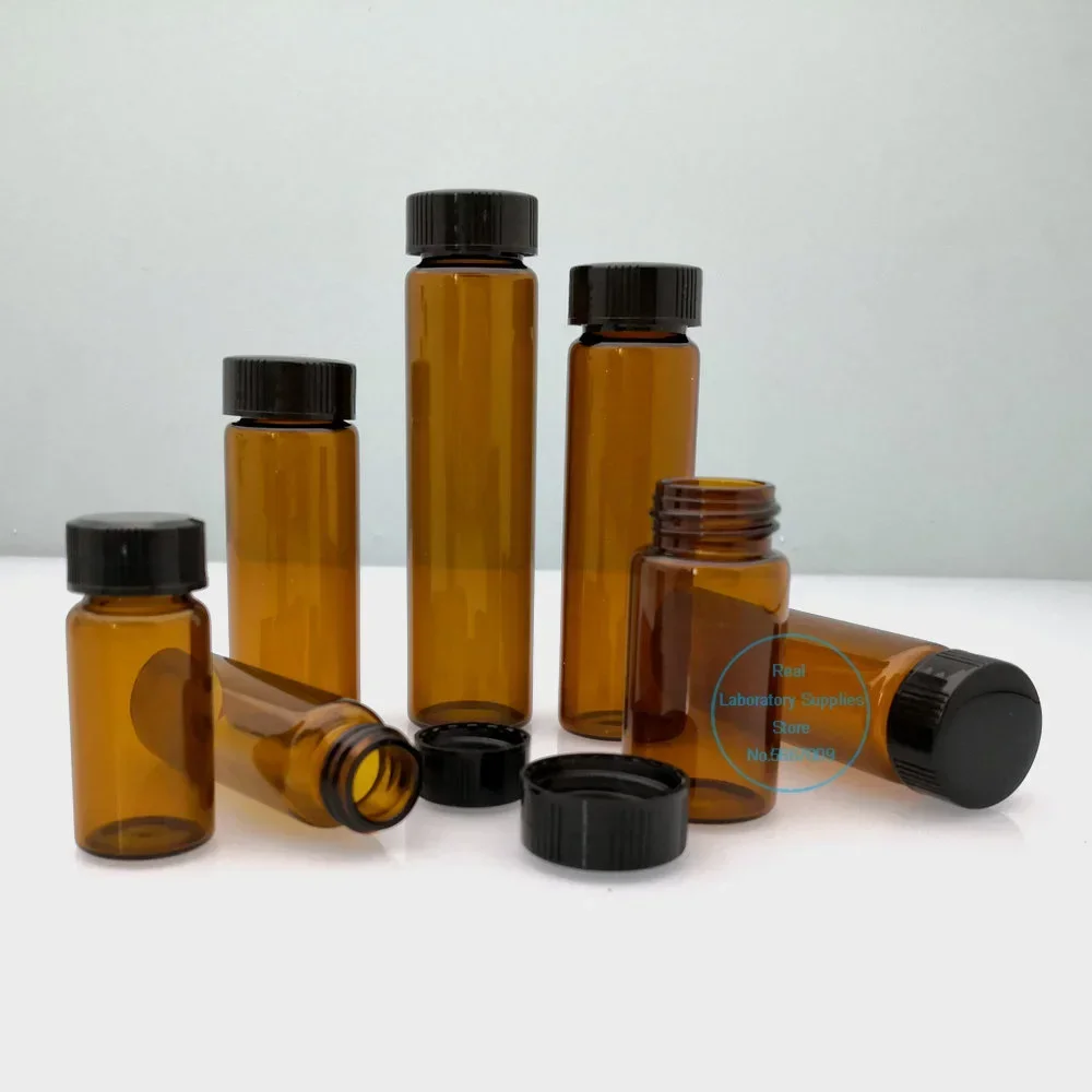 20 Cái/lốc 3Ml 5Ml 10Ml 15Ml 20Ml 30Ml 40Ml 50Ml (Trong Suốt/Nâu) kính Cường Lực Chai Thuốc Thử Mẫu Lọ Có Nắp Đậy Bằng Nhựa Nắp Vặn