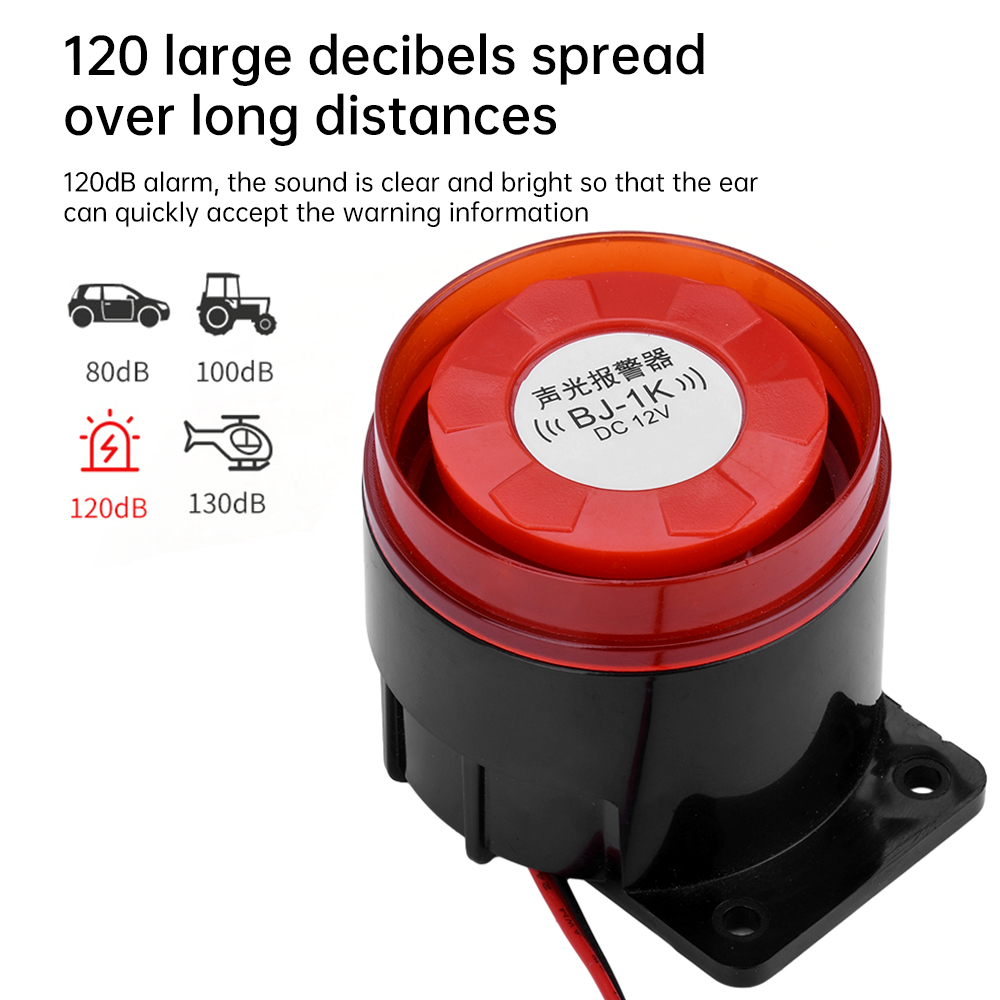 DC 12/24 V AC 220 V Summer 120 dB super laut mit Lichtalarm im Freien wasserdichte Anti-Diebstahl-Anzeigeleuchten
