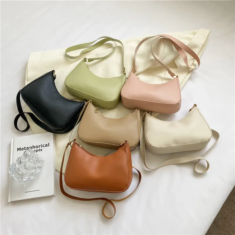 Bolsa elegante e moderna de cor sólida, bolsa quadrada pequena simples e nova, bolsa de axila de ombro único elegante e de alta qualidade